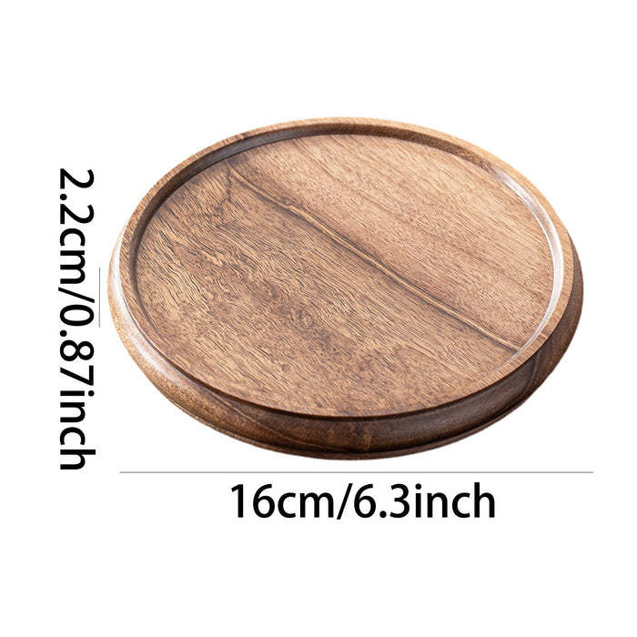 Crofta Bamboo Serving Tray Decoration Breakfast Dinner Tray for Fruit Drinks Coffee round