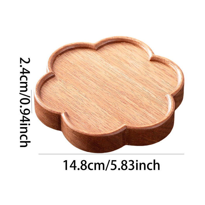 Crofta Bamboo Serving Tray Decoration Breakfast Dinner Tray for Fruit Drinks Coffee flowers