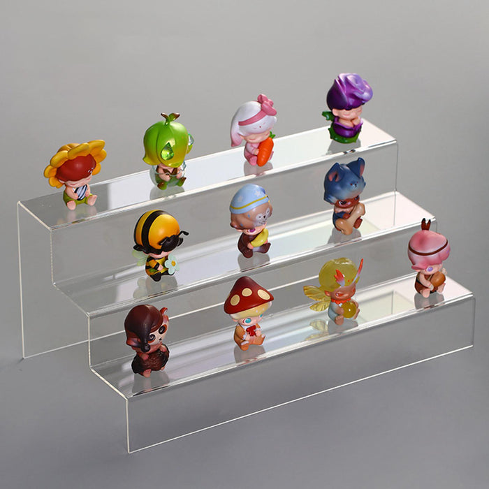 Crofta Acrylic Riser Display Stand Decor Jewelry Rack for Dolls Figures Sculptures 2 Tier