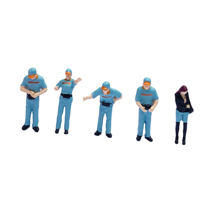 Crofta 5x 1/64 Scale Model Collection Layout Decoration for Desktop DIY Scene Decor light blue set