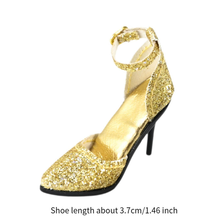 Crofta 1/6 Figure High Heeled Sandals Doll High Heels Model for 12 inch Figure Body Gold