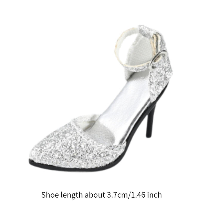 Crofta 1/6 Figure High Heeled Sandals Doll High Heels Model for 12 inch Figure Body Silver