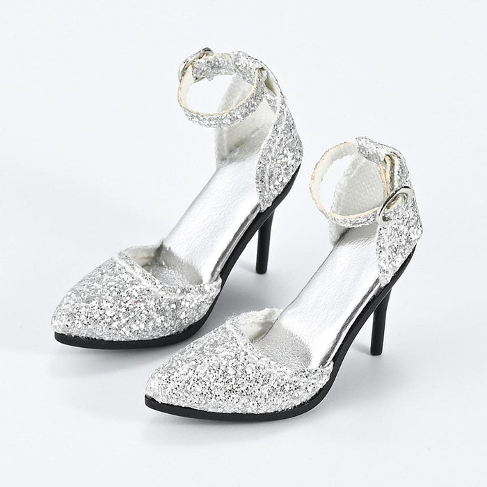 Crofta 1/6 Figure High Heeled Sandals Doll High Heels Model for 12 inch Figure Body Silver