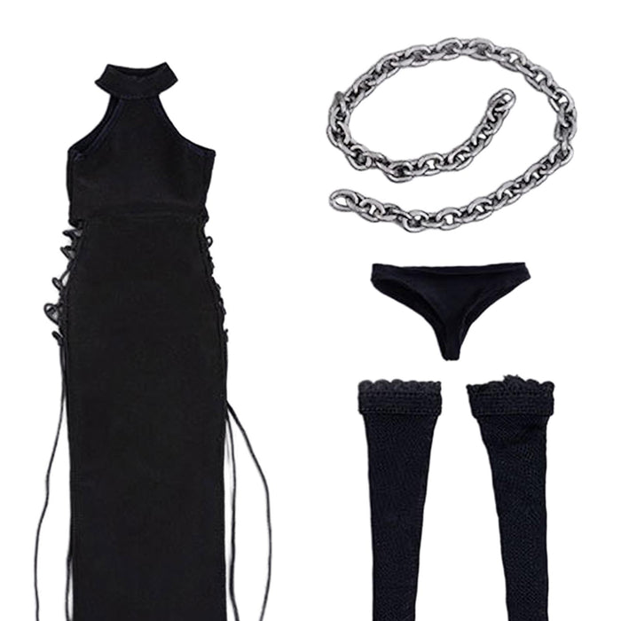 Crofta 1:6 Female Tie up Dress Set Women Costume 12'' Action Figures Body Accessory