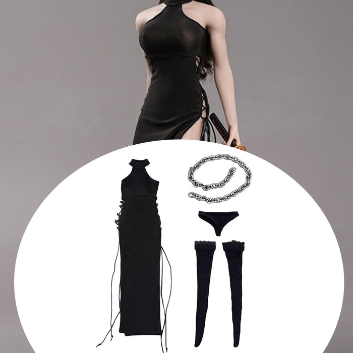 Crofta 1:6 Female Tie up Dress Set Women Costume 12'' Action Figures Body Accessory