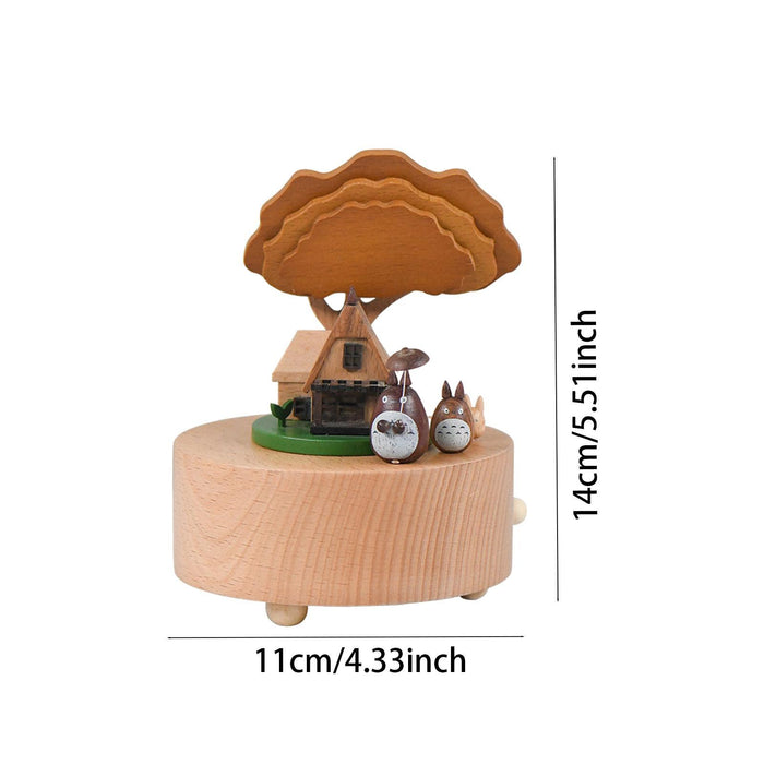 Crofta Wooden Music Box Rotation Craft Musical Box for Birthday Gift Wedding