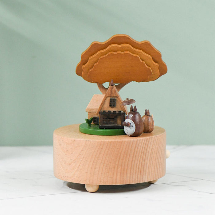 Crofta Wooden Music Box Rotation Craft Musical Box for Birthday Gift Wedding