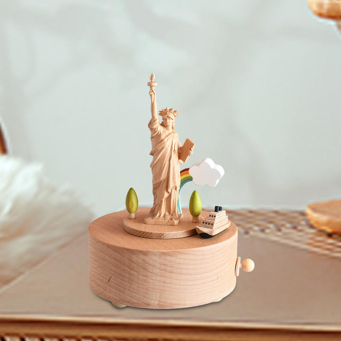 Crofta Wooden Music Box Decor Decorative for Wedding Birthday Gift Anniversary