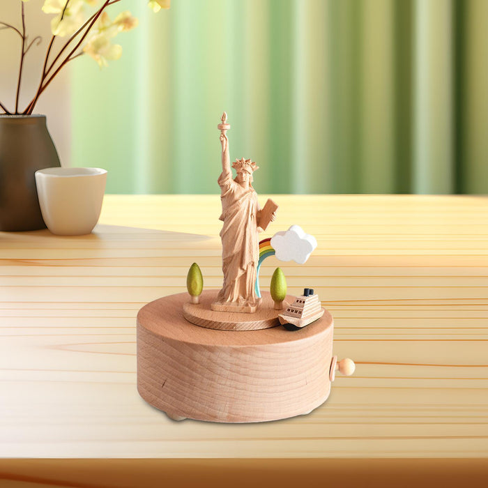 Crofta Wooden Music Box Decor Decorative for Wedding Birthday Gift Anniversary