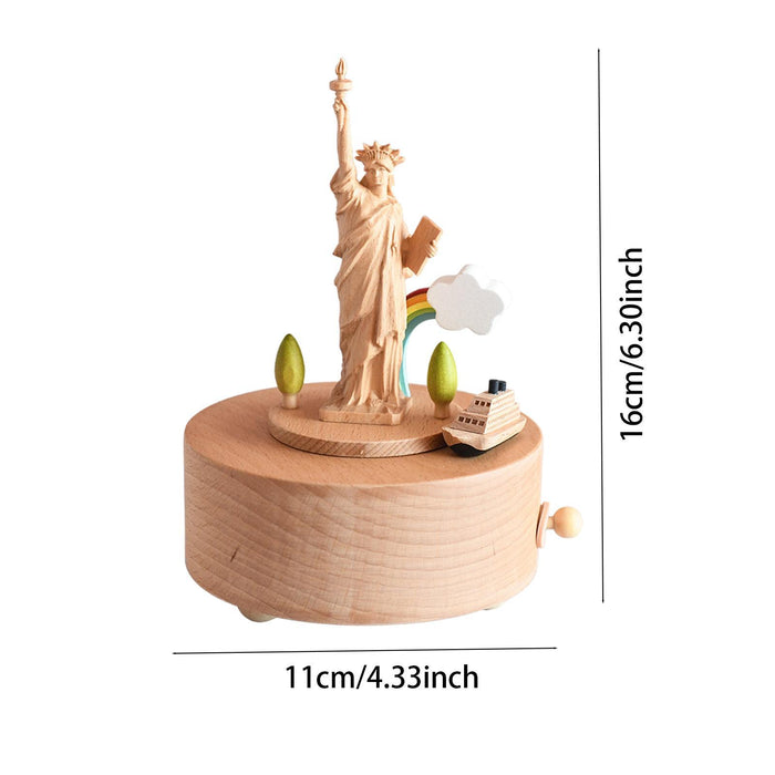 Crofta Wooden Music Box Decor Decorative for Wedding Birthday Gift Anniversary