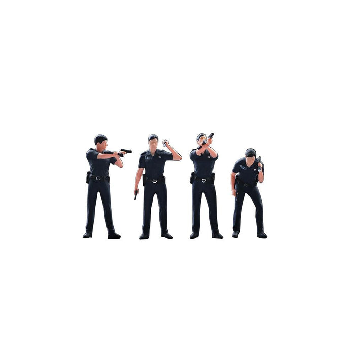 Crofta 4Pcs 1/64 Diorama Figures Detective Officers for Dollhouse Accessories