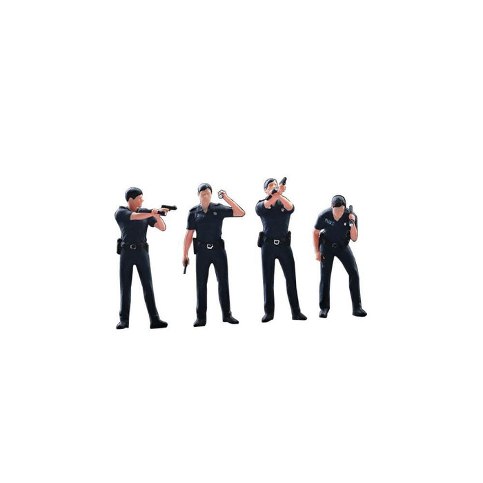 Crofta 4Pcs 1/64 Diorama Figures Detective Officers for Dollhouse Accessories