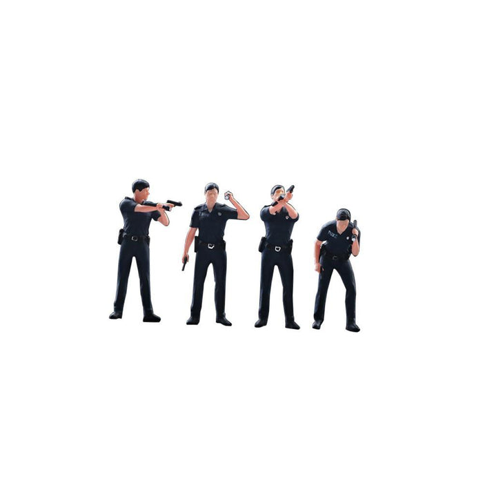 Crofta 4Pcs 1/64 Diorama Figures Detective Officers for Dollhouse Accessories