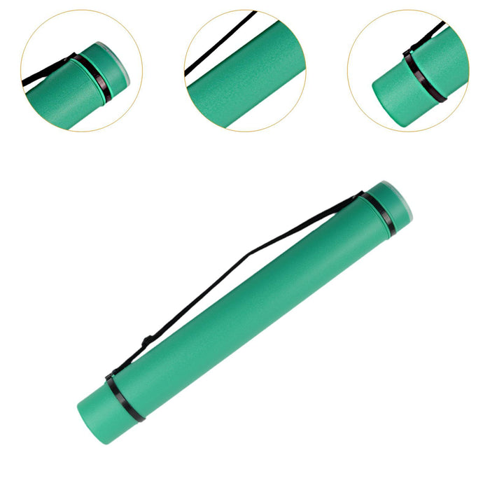 Crofta Extendable Poster Tube Poster Carrying Case for Blueprints Drafting Drawings Green