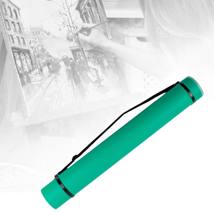 Crofta Extendable Poster Tube Poster Carrying Case for Blueprints Drafting Drawings Green