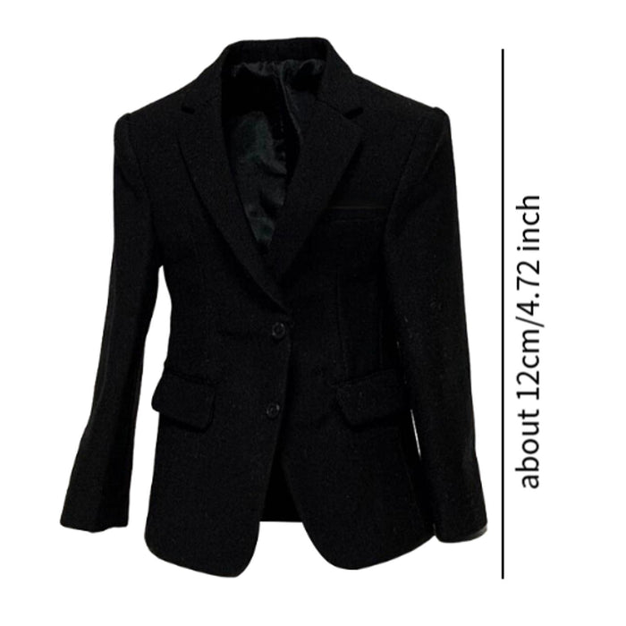 Crofta 1/6 Scale Figure Clothes Suit Coat Mini Fashion for 12inch Male Dolls Figure Black