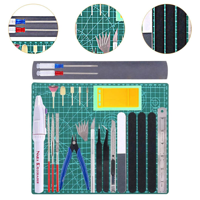 Crofta 33Pcs Model Tools Set Professional for Car Car Model Building Model Tool Kit