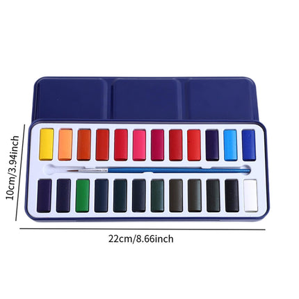 Crofta Watercolor Paint Shading Washable Watercolor for Countryside Travel Garden 24 color