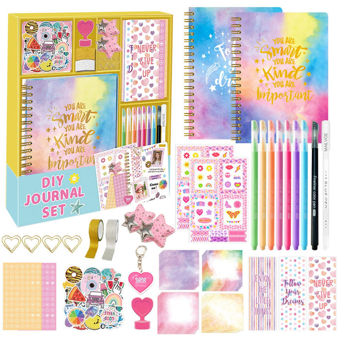 Crofta DIY Journal Scrapbook Kit Journaling Arts Craft Sets for Teenage Girls Gifts