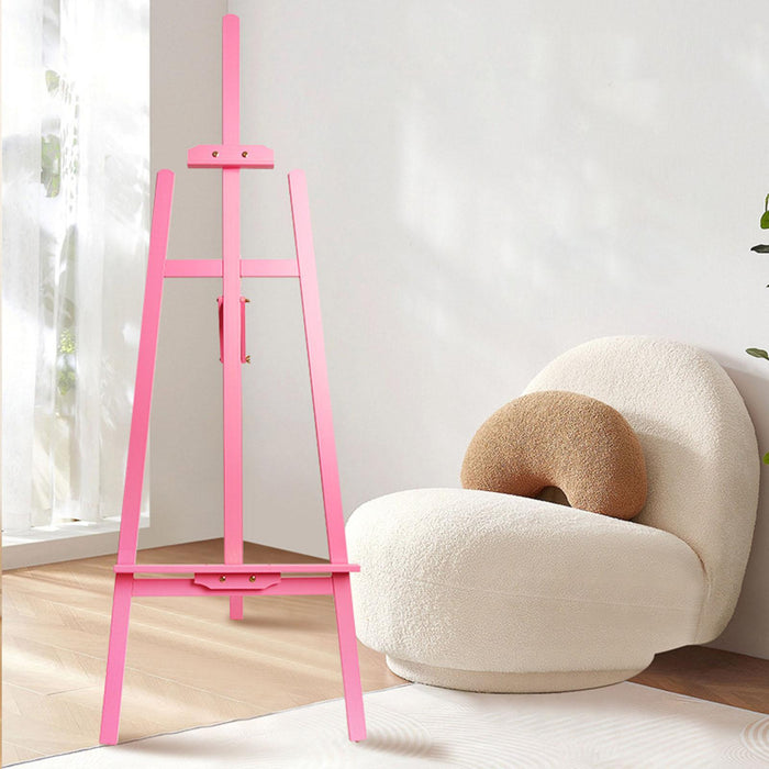 Crofta Wooden Art Easel Painting Easel for Artist Art Supplies Stand Floor Painting pink