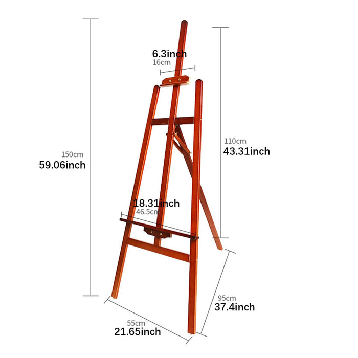 Crofta Wooden Art Easel Painting Easel for Artist Art Supplies Stand Floor Painting brown