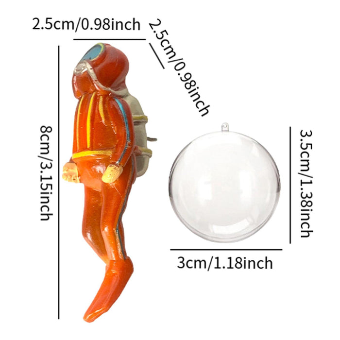 Crofta Miniature Diver Action Figure Simulation for Aquarium Fish Tank Favors Orange