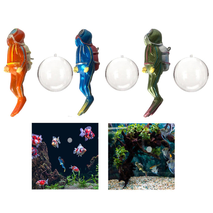 Crofta Miniature Diver Action Figure Simulation for Aquarium Fish Tank Favors Orange