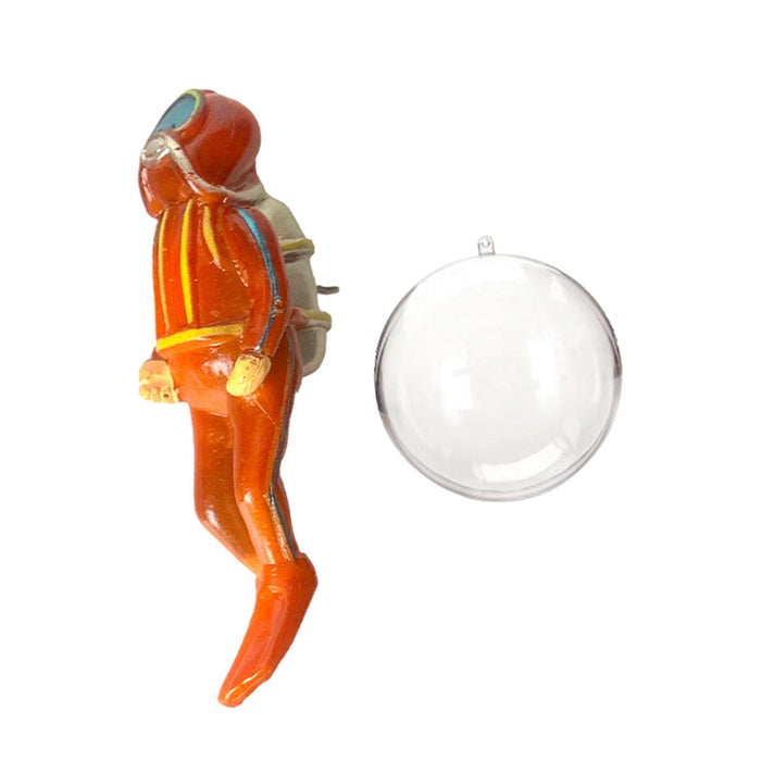 Crofta Miniature Diver Action Figure Simulation for Aquarium Fish Tank Favors Orange