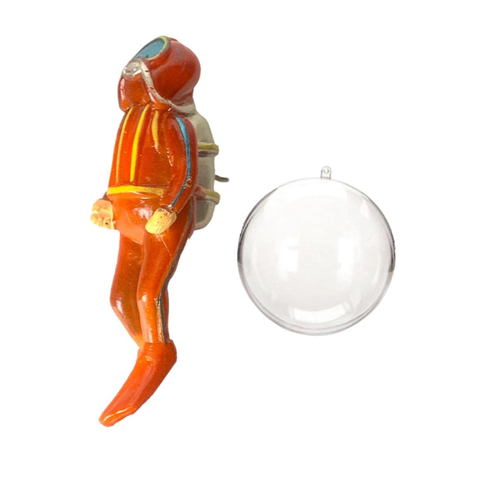 Crofta Miniature Diver Action Figure Simulation for Aquarium Fish Tank Favors Orange