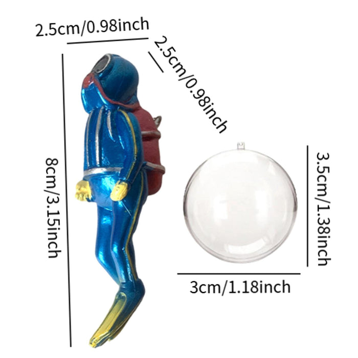 Crofta Miniature Diver Action Figure Simulation for Aquarium Fish Tank Favors Blue