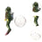 Crofta Miniature Diver Action Figure Simulation for Aquarium Fish Tank Favors Green