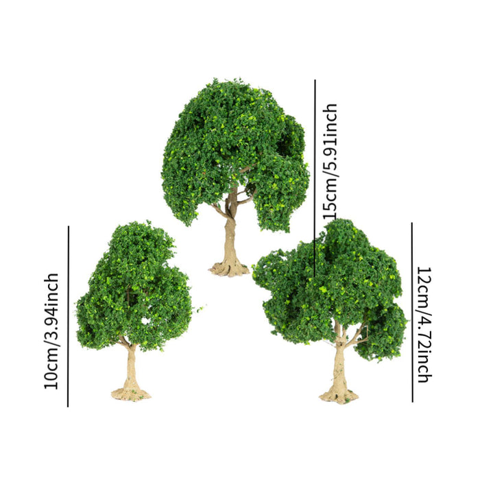 Crofta 3 Pieces Miniature Trees for Sand Table DIY Scenery Landscape Diorama Layout green tree