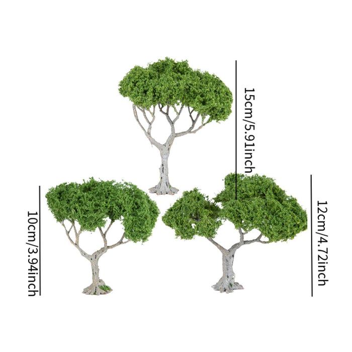 Crofta 3 Pieces Miniature Trees for Sand Table DIY Scenery Landscape Diorama Layout broadleaf tree