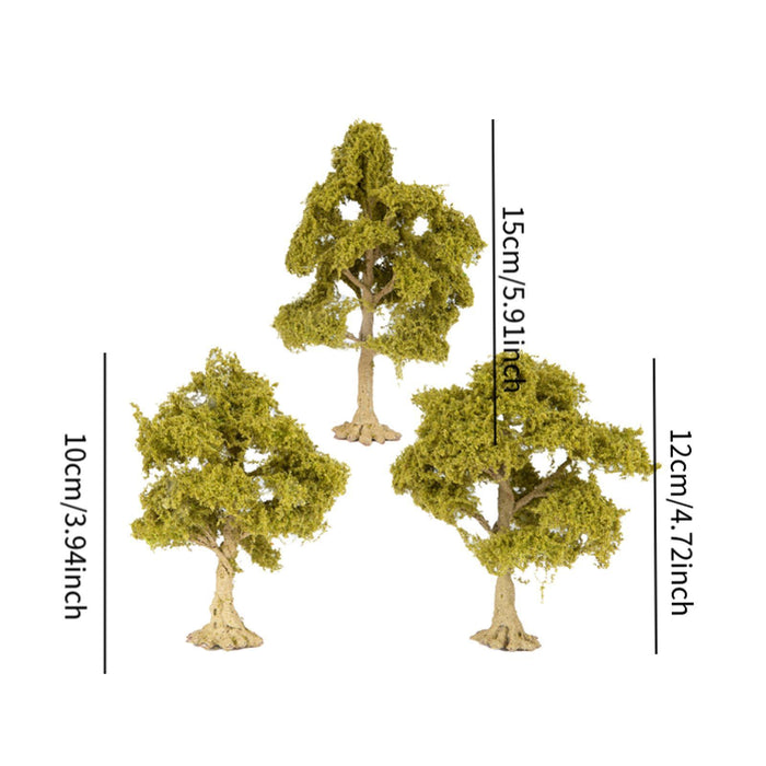 Crofta 3 Pieces Miniature Trees for Sand Table DIY Scenery Landscape Diorama Layout deciduous tree