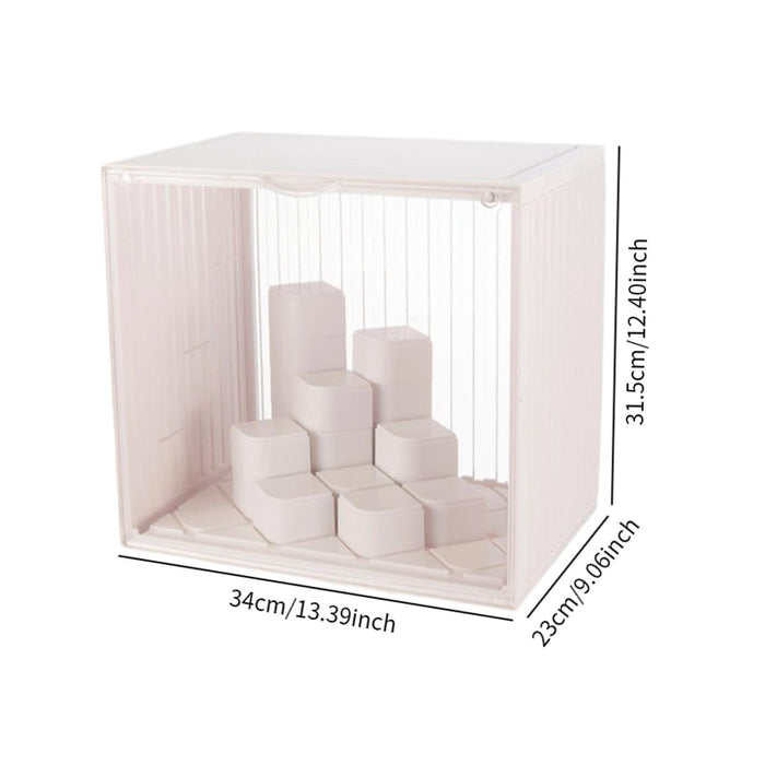 Crofta Showcase Stackable Dustproof Figures Display Stand Storage Case Display Case white