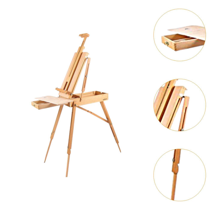 Crofta Wooden Painting Easel Adjustable Sketch Box Easel for Indoor Painting Drawing