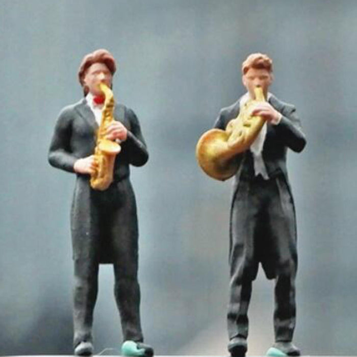 Crofta 1:64 Scale Band Figurine Dioramas for Train Layout Micro Landscape DIY Scene Saxophonist