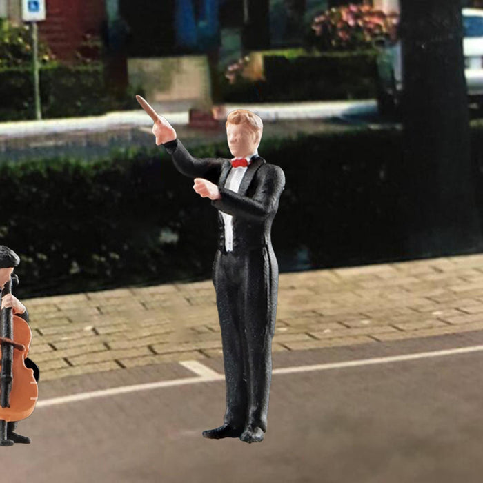 Crofta 1:64 Scale Band Figurine Dioramas for Train Layout Micro Landscape DIY Scene Conductor