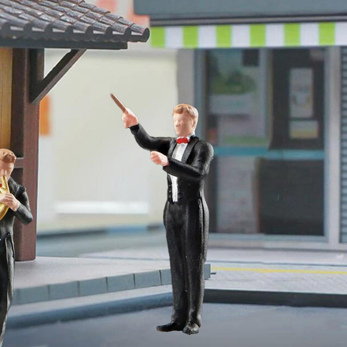 Crofta 1:64 Scale Band Figurine Dioramas for Train Layout Micro Landscape DIY Scene Conductor