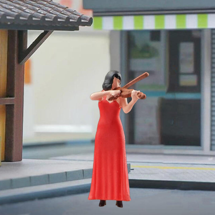 Crofta 1:64 Scale Band Figurine Dioramas for Train Layout Micro Landscape DIY Scene Violinist