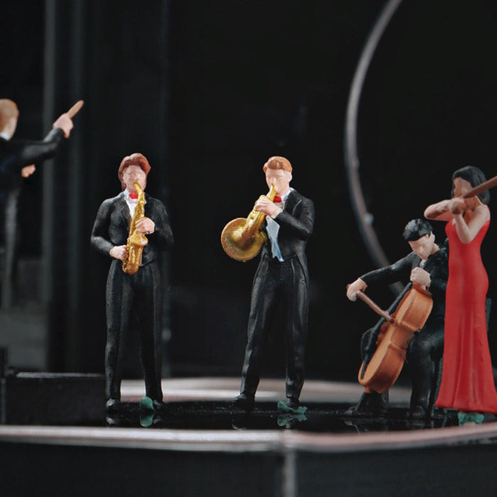 Crofta 1:64 Scale Band Figurine Dioramas for Train Layout Micro Landscape DIY Scene Violinist