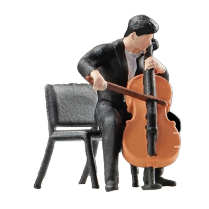 Crofta 1:64 Scale Band Figurine Dioramas for Train Layout Micro Landscape DIY Scene Cellist