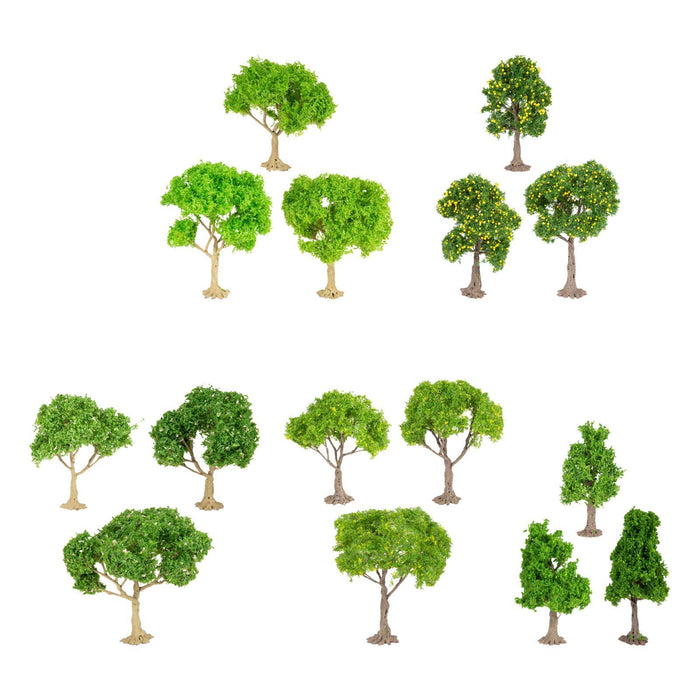 Crofta 3x Model Trees Diorama Tree for Railway Building Model DIY Scenery Landscape green trees