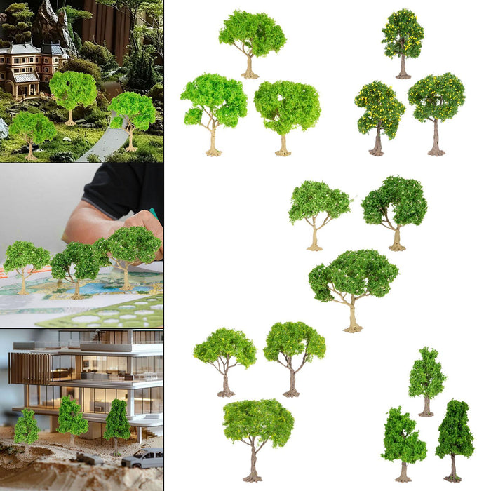 Crofta 3x Model Trees Diorama Tree for Railway Building Model DIY Scenery Landscape green trees