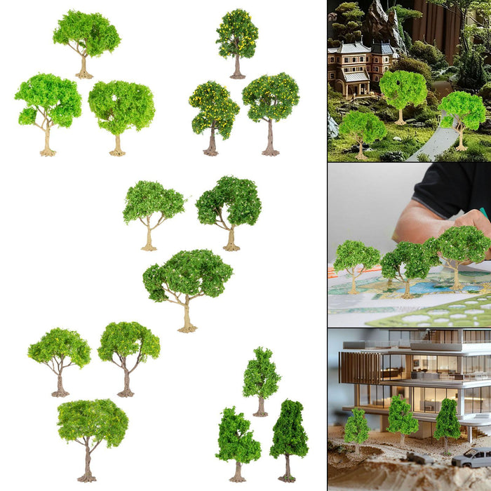 Crofta 3x Model Trees Diorama Tree for Railway Building Model DIY Scenery Landscape green trees