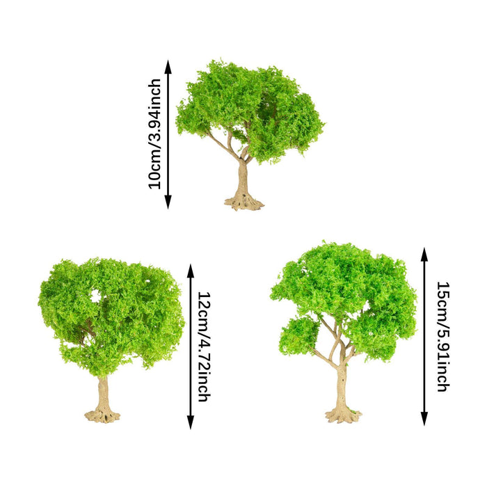 Crofta 3x Model Trees Diorama Tree for Railway Building Model DIY Scenery Landscape green trees