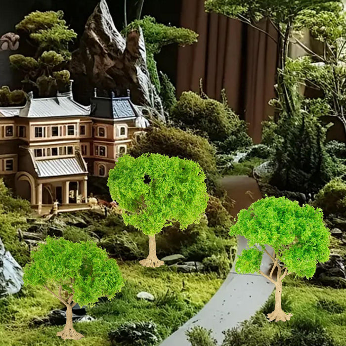 Crofta 3x Model Trees Diorama Tree for Railway Building Model DIY Scenery Landscape green trees