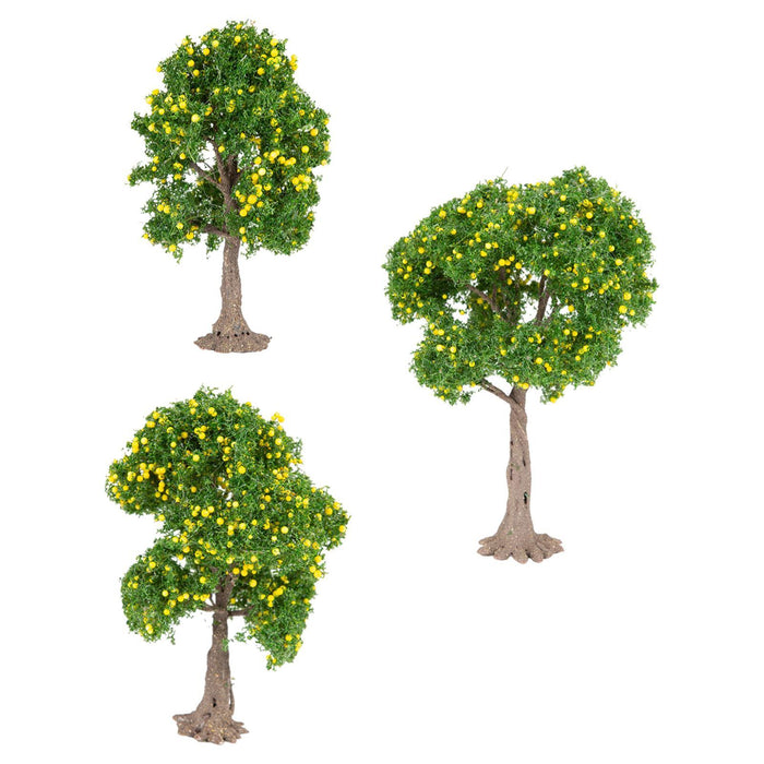 Crofta 3x Model Trees Diorama Tree for Railway Building Model DIY Scenery Landscape yellow fruit trees