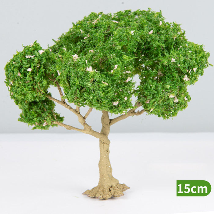 Crofta 3x Model Trees Diorama Tree for Railway Building Model DIY Scenery Landscape white flower trees