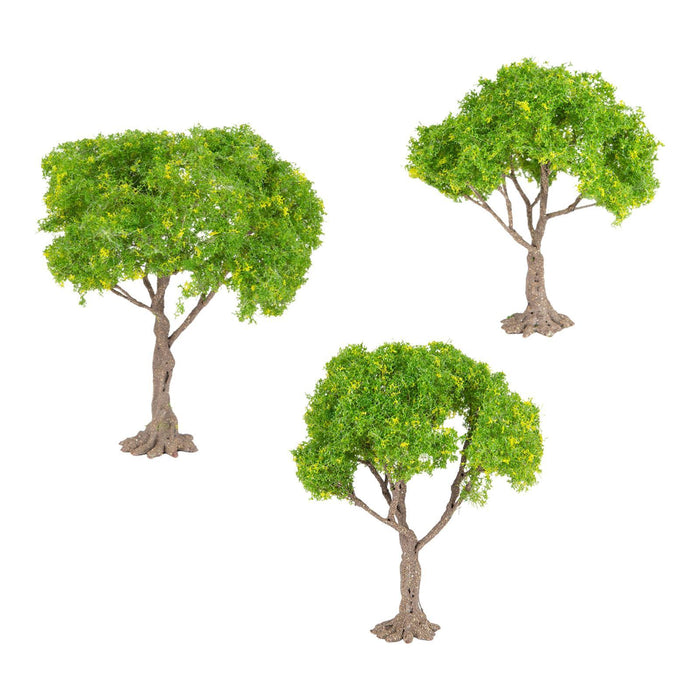 Crofta 3x Model Trees Diorama Tree for Railway Building Model DIY Scenery Landscape yellow flower trees